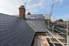 Re-roof using brand new slate tiles